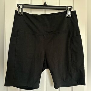Danskin Black Biker Shorts with Stretchy Fabric and Wide Waistband